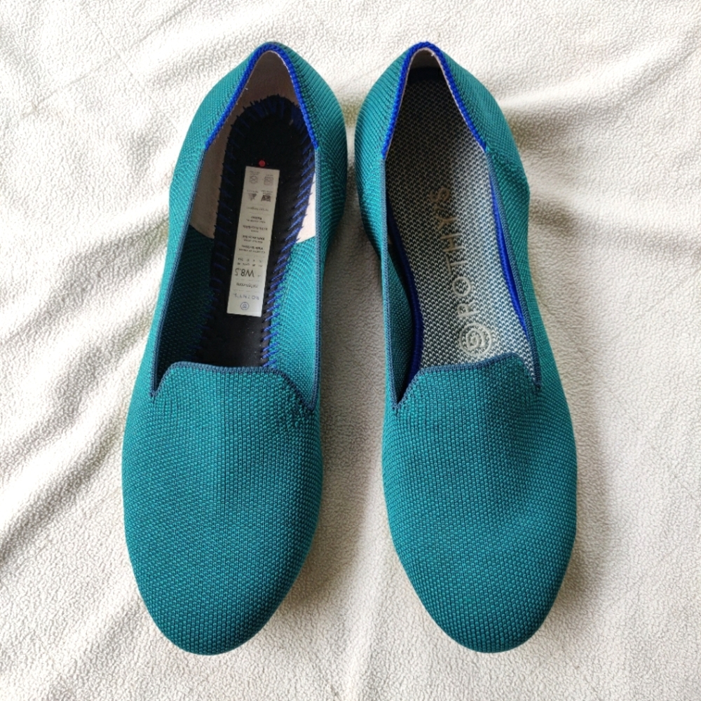 Rothy’s The Loafer Flats Retired Jade Green *Missing One Insole* Size 8.5